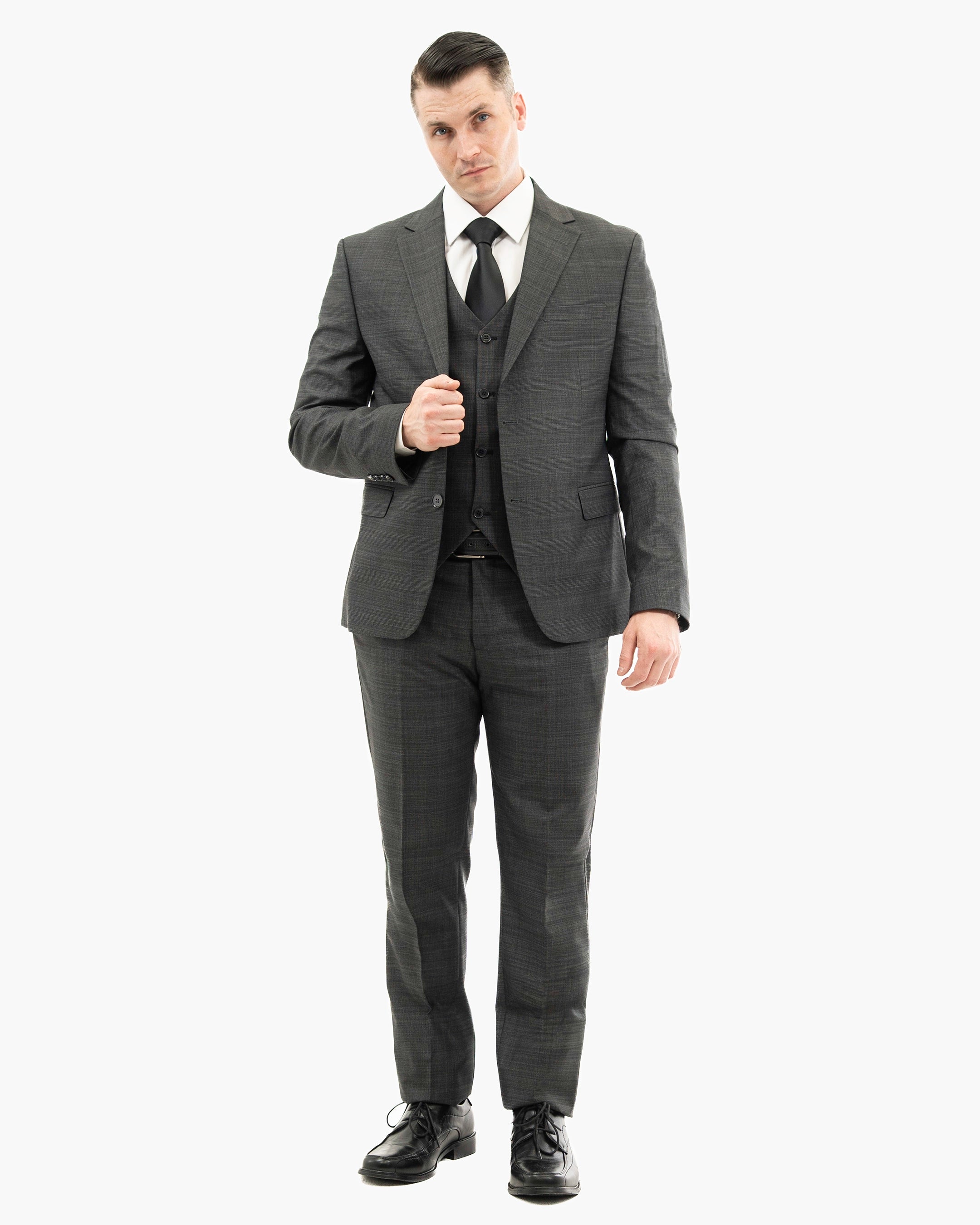 Gray Check 3-Piece Tailored-Fit Suit