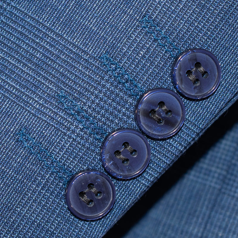 Blue Check 3-Piece Tailored-Fit Suit