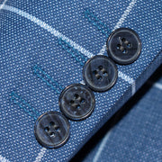 Blue Windowpane 3-Piece Tailored-Fit Suit