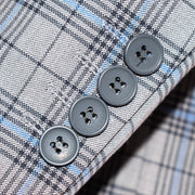 Light Gray Plaid 3-Piece Tailored-fit Suit