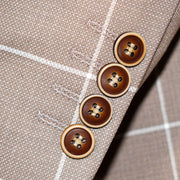 Tan Windowpane 3-Piece Tailored-fit Suit