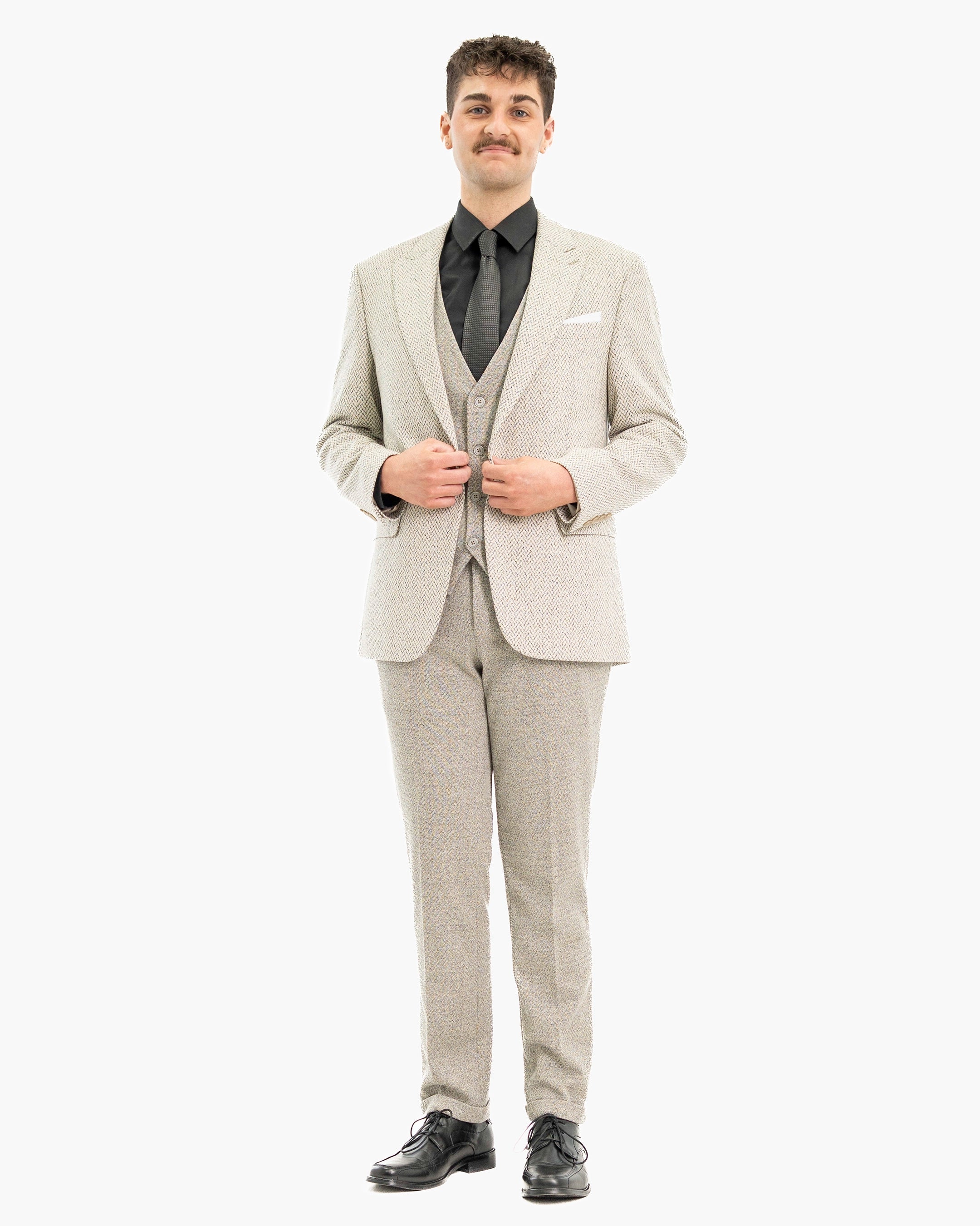 Knit Wool 3-Piece Tailored-Fit Suit