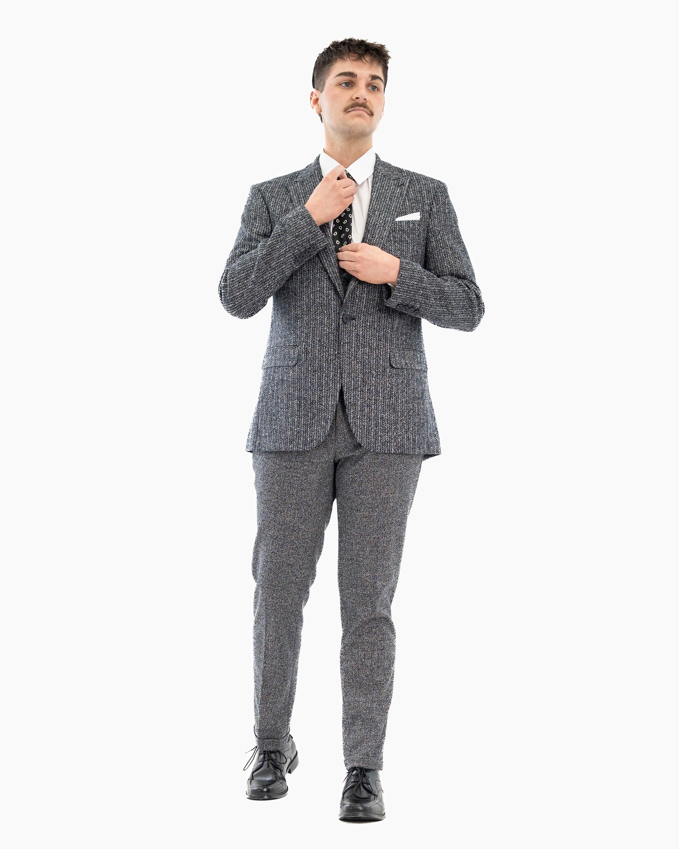 Knit Wool 3-Piece Tailored-Fit Suit