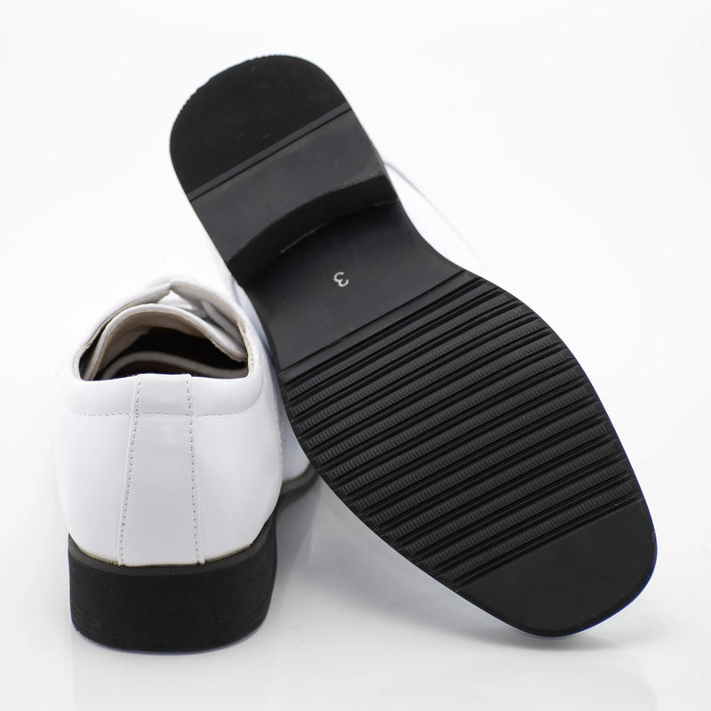 Snow White Lace up Derby Kids Cap-Toe