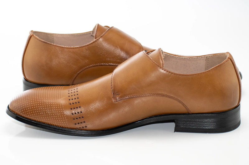Camel Single Monk-Strap Dress Shoe
