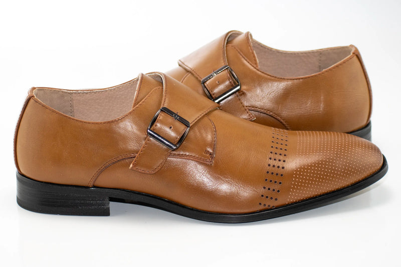 Camel Single Monk-Strap Dress Shoe
