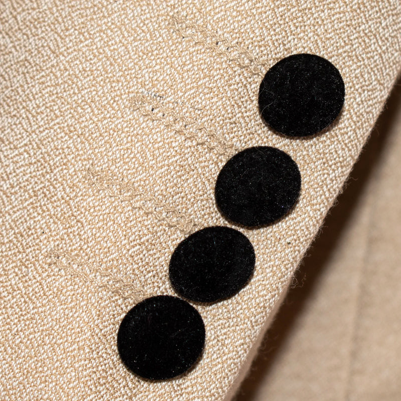 Champagne 3-Piece Tailored-Fit Tuxedo with Black Glitter Peak Lapels