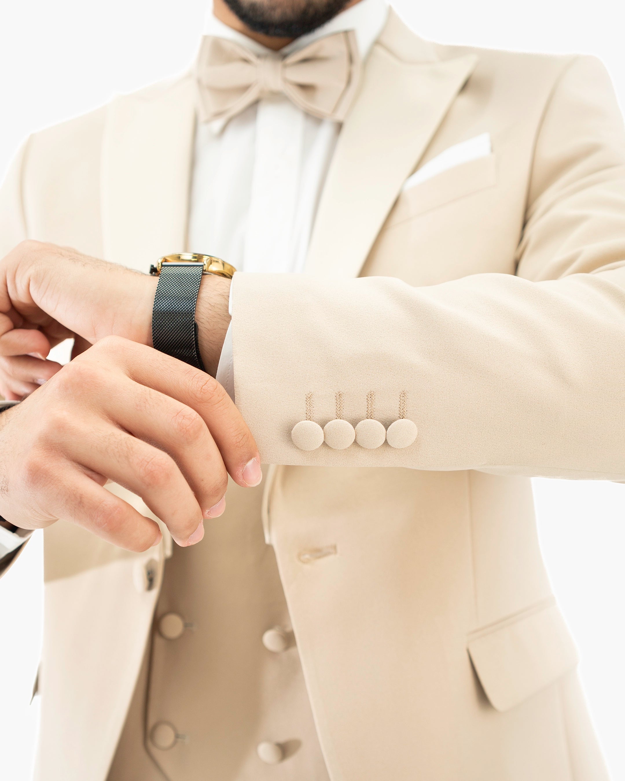 3-Piece Tailored-Fit Tuxedo with Peak Lapel