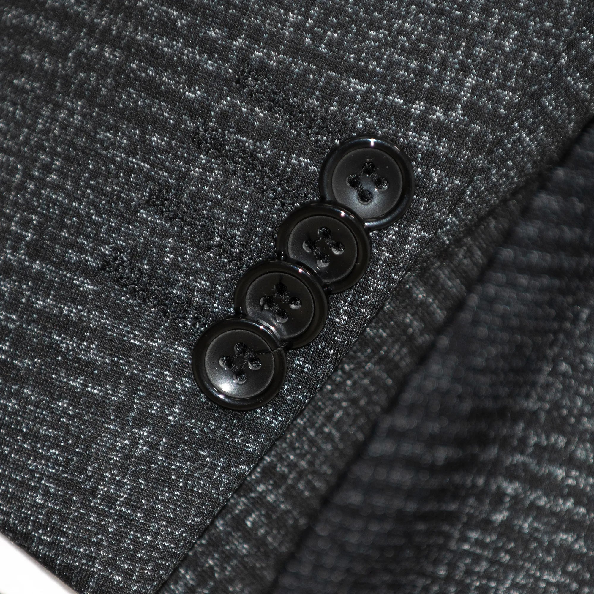Black Stretch Plaid 2-Piece Slim-Fit Suit