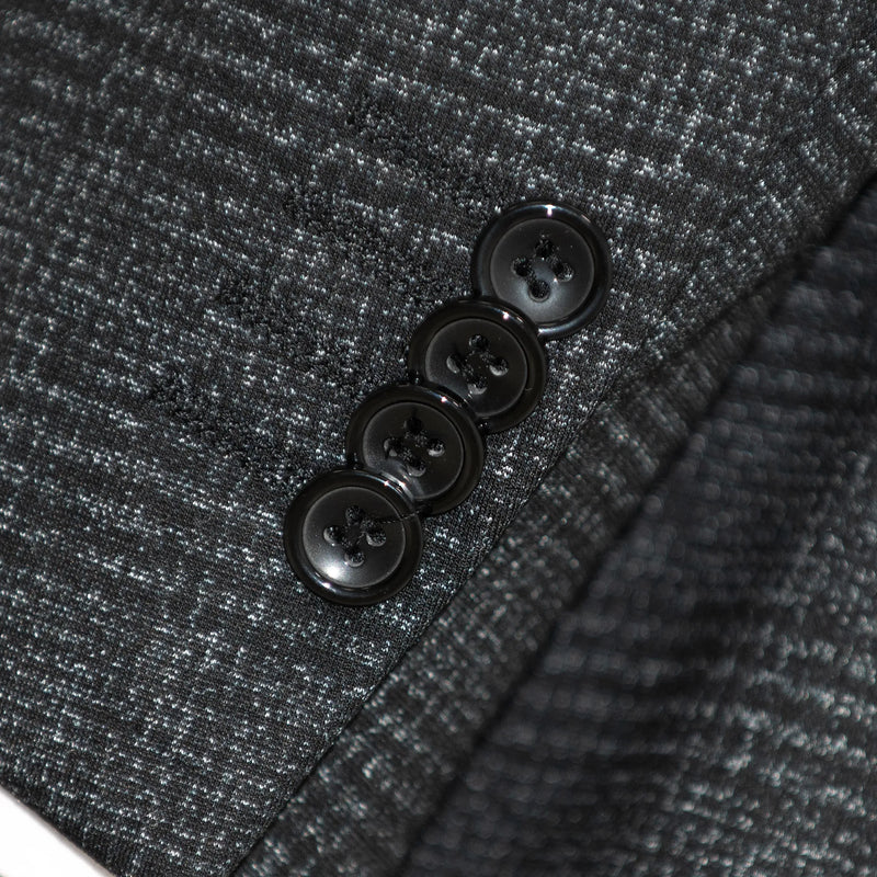 Black Stretch Plaid 2-Piece Slim-Fit Suit