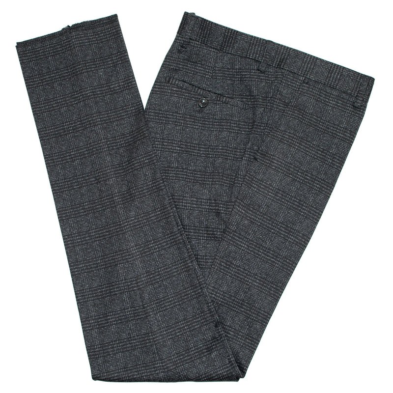 Black Stretch Plaid 2-Piece Slim-Fit Suit