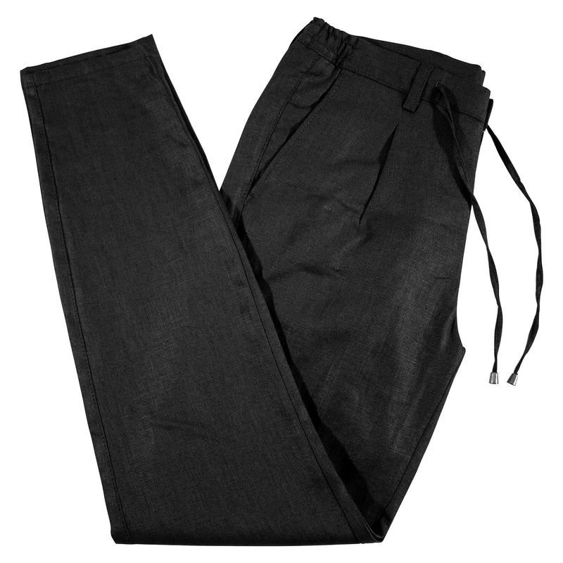 Black 2-Piece Slim-Fit Linen Suit
