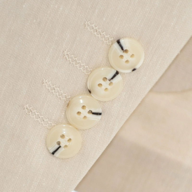 Beige Tailored-Fit Linen Suit