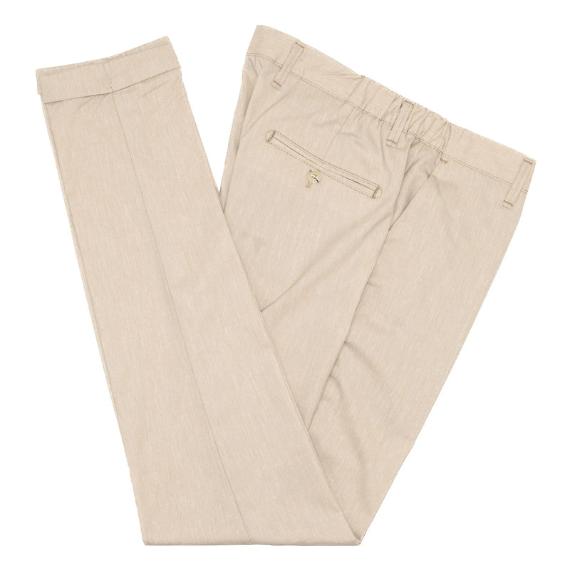 Beige Tailored-Fit Linen Suit