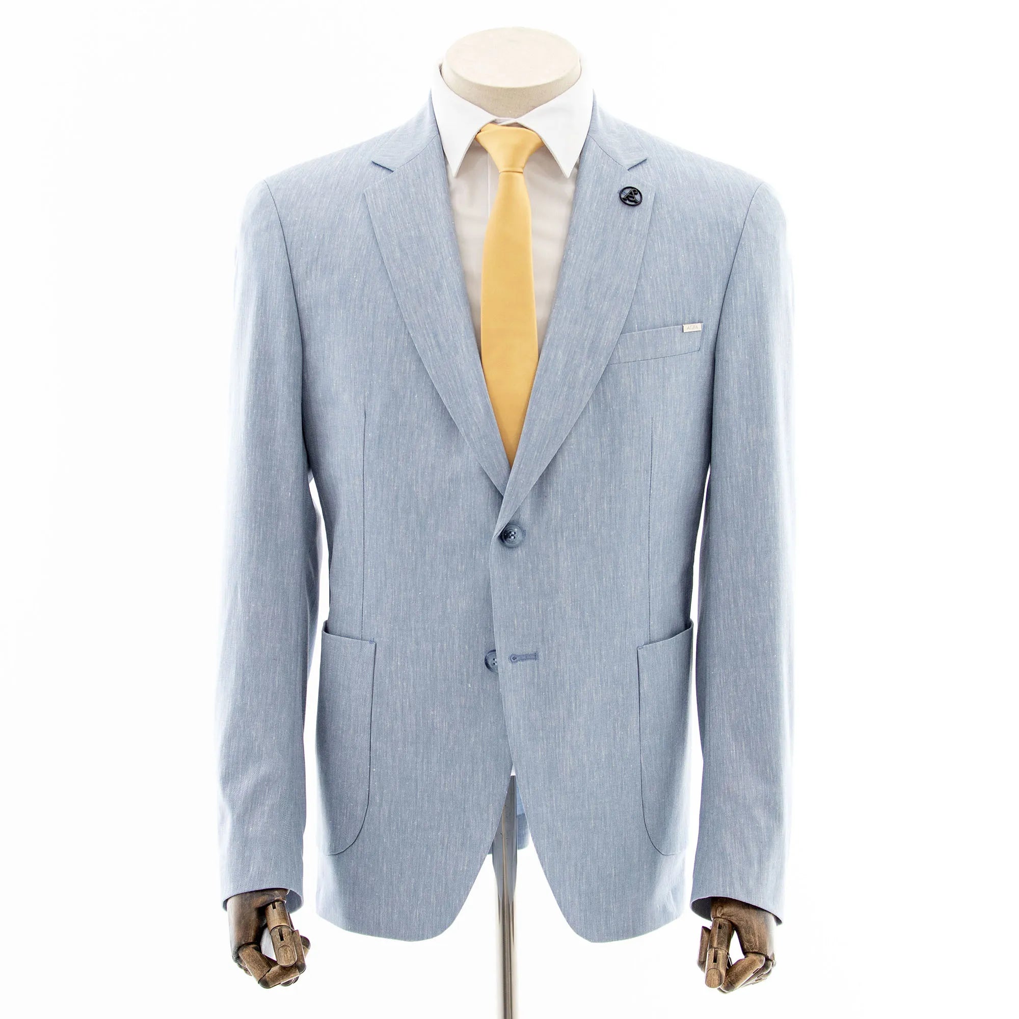 Light Blue Tailored-Fit Linen Suit
