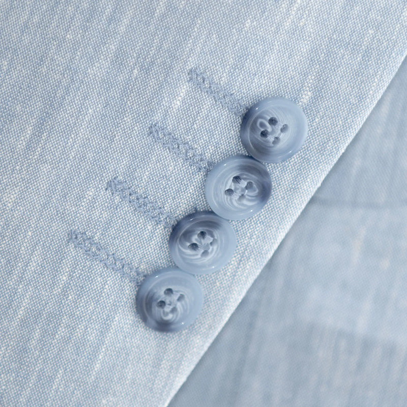 Light Blue Tailored-Fit Linen Suit