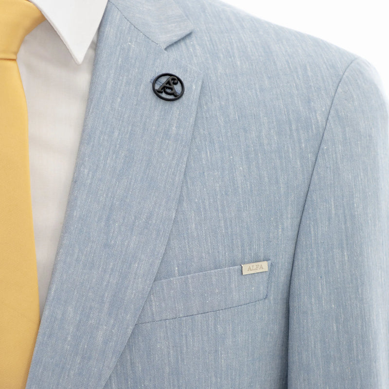 Light Blue Tailored-Fit Linen Suit
