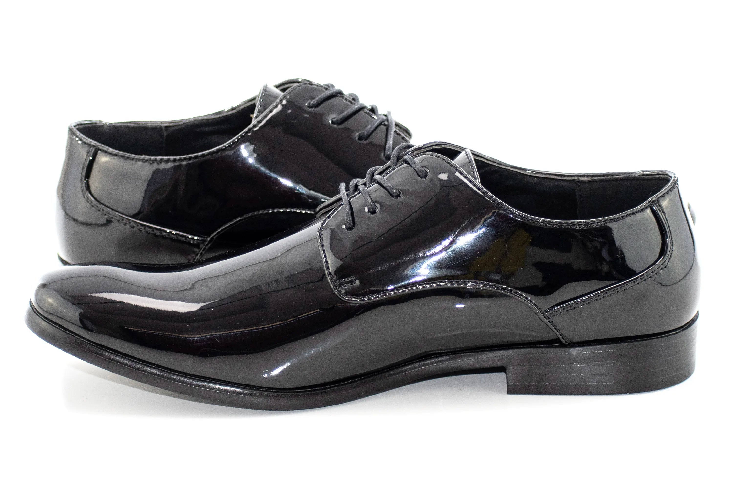 Men's Patent Black Leather Derby Shoe
