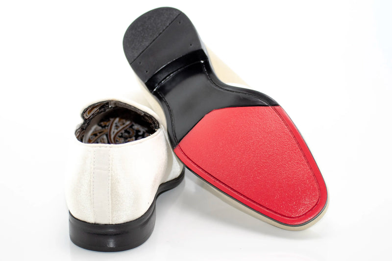 Ivory Velvet Smoking Loafer