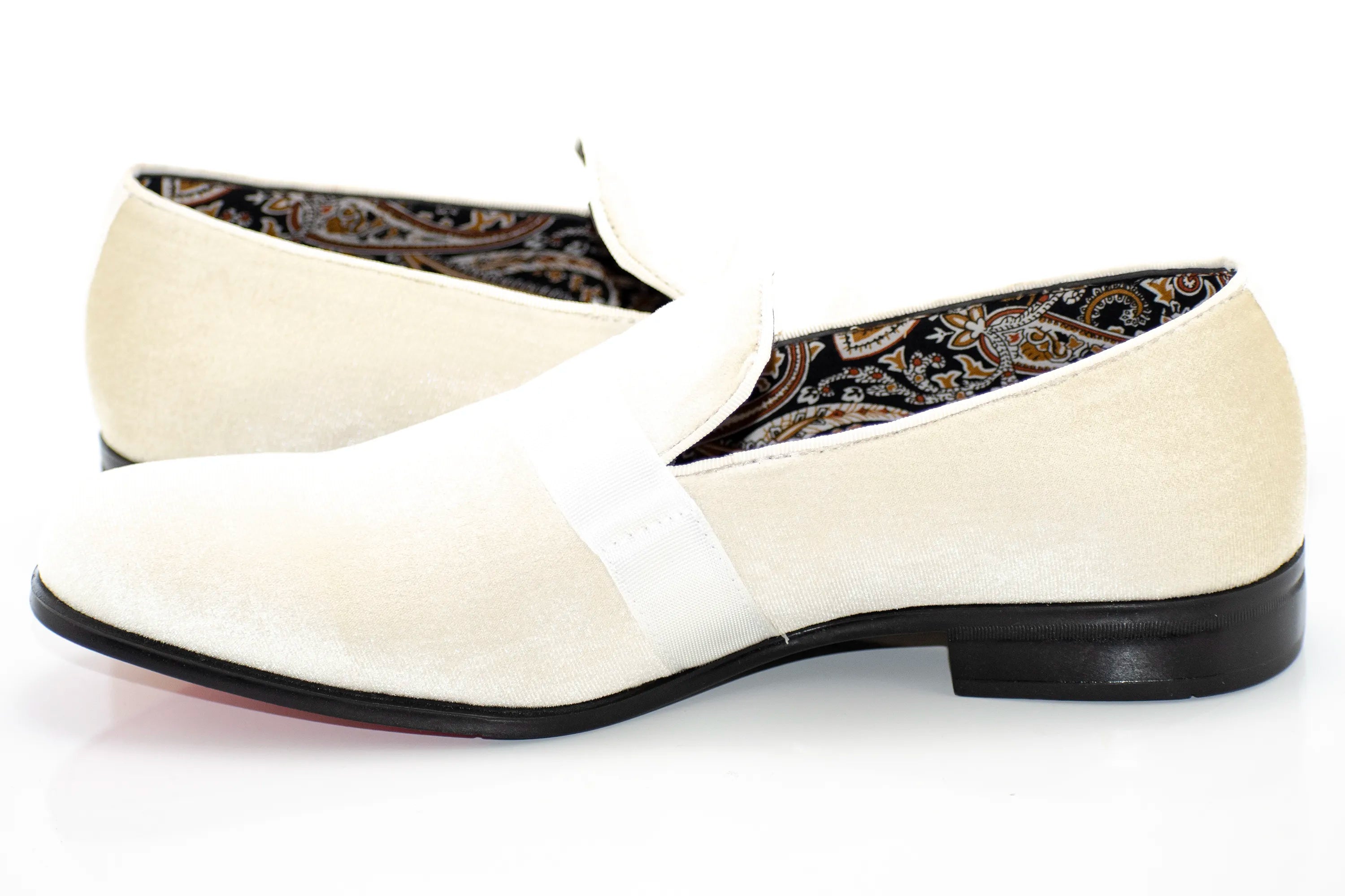 Ivory Velvet Smoking Loafer
