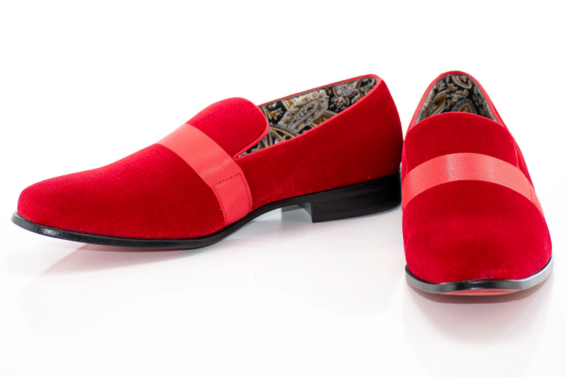 Red Velvet Smoking Loafer