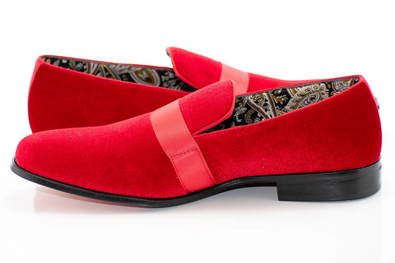 Red Velvet Smoking Loafer