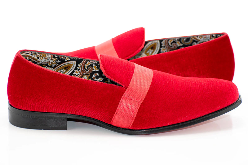 Red Velvet Smoking Loafer