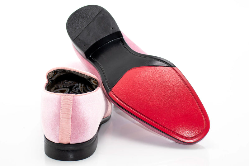 Light Pink Velvet Smoking Loafer