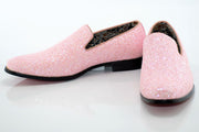 Light Pink Glitter Smoking Loafer