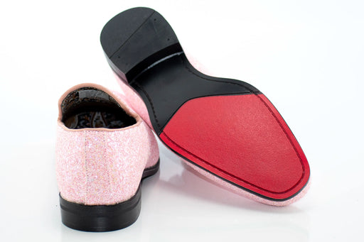 Light Pink Glitter Smoking Loafer