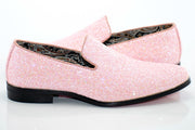 Light Pink Glitter Smoking Loafer