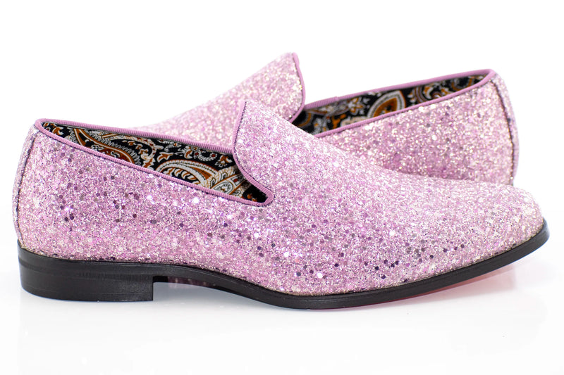 Lilac Glitter Smoking Loafer