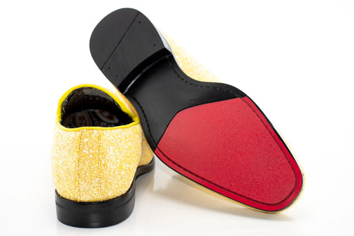 Yellow Glitter Smoking Loafer