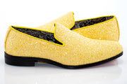 Yellow Glitter Smoking Loafer