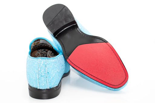 Light Blue Glitter Smoking Loafer