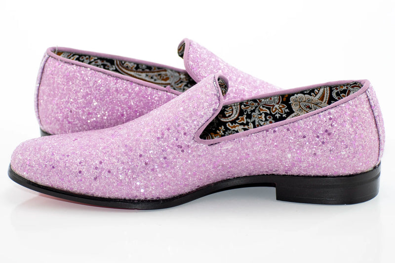 Light Purple Glitter Smoking Loafer
