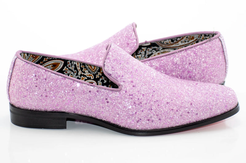 Light Purple Glitter Smoking Loafer