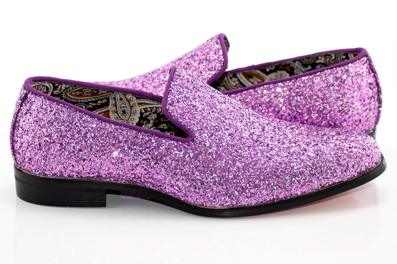 Purple Glitter Smoking Loafer