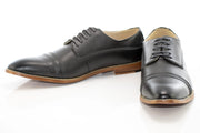 Gray Cap-Top Lace-Up Dress Shoes