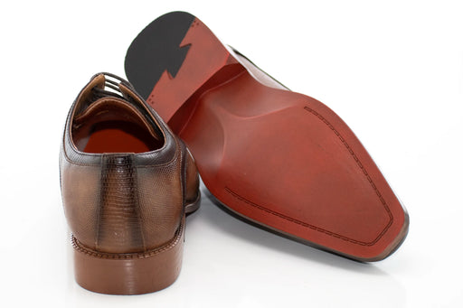 Tan & Chocolate Brown Textured Ombre Lace-Up Dress Shoes