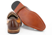 Cognac and Tan Two-Tone Wingtip Lace-Ups