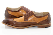 Cognac and Tan Two-Tone Wingtip Lace-Ups