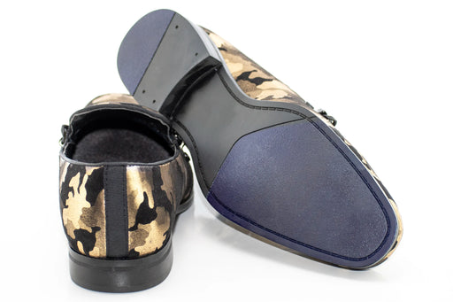 Black and Gold Camo Smoking Loafer