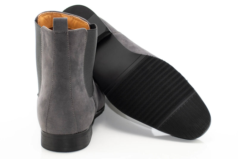 Gray Suede Long Shaft Chelsea Boot