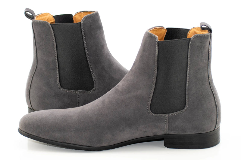 Gray Suede Long Shaft Chelsea Boot