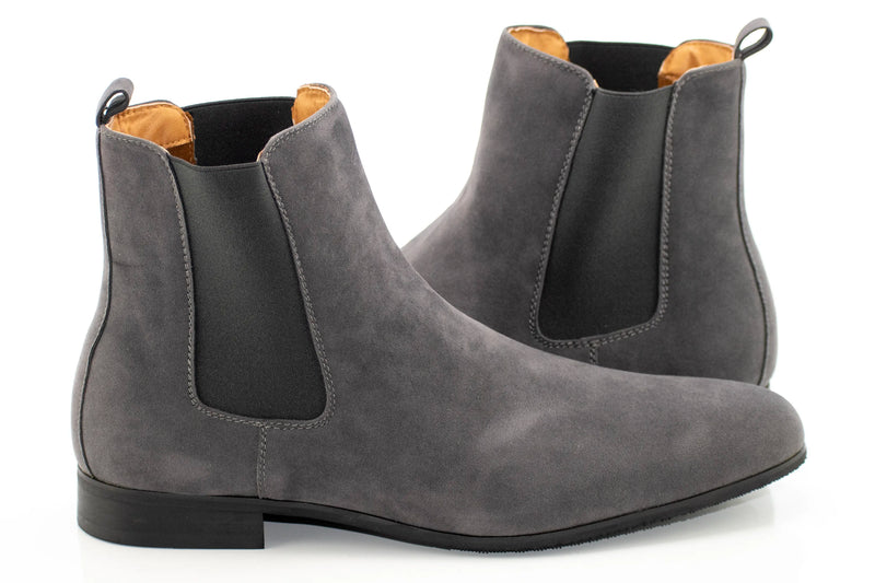 Gray Suede Long Shaft Chelsea Boot