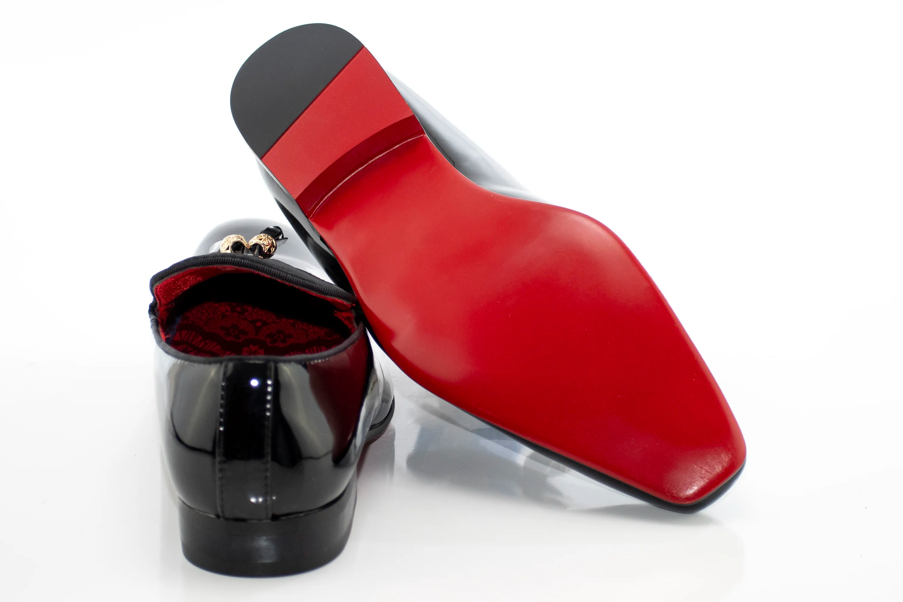 Black Patent Leather and Velvet Tassel Loafer
