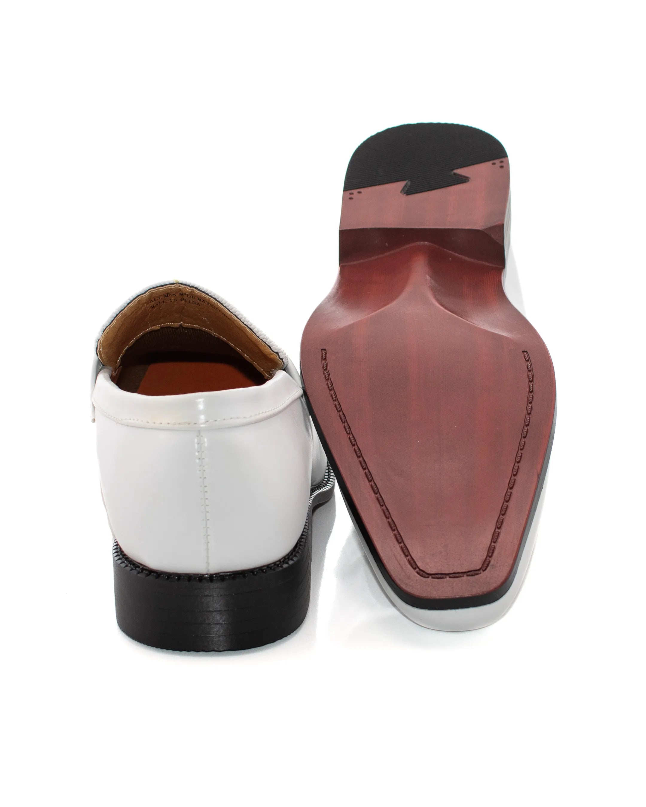 White Textured Leather Bit Loafer