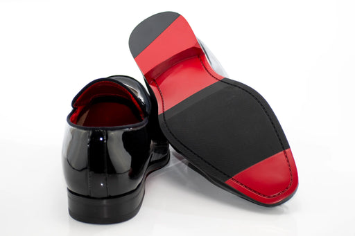 Men's Black Patent Leather Slip-On Loafers