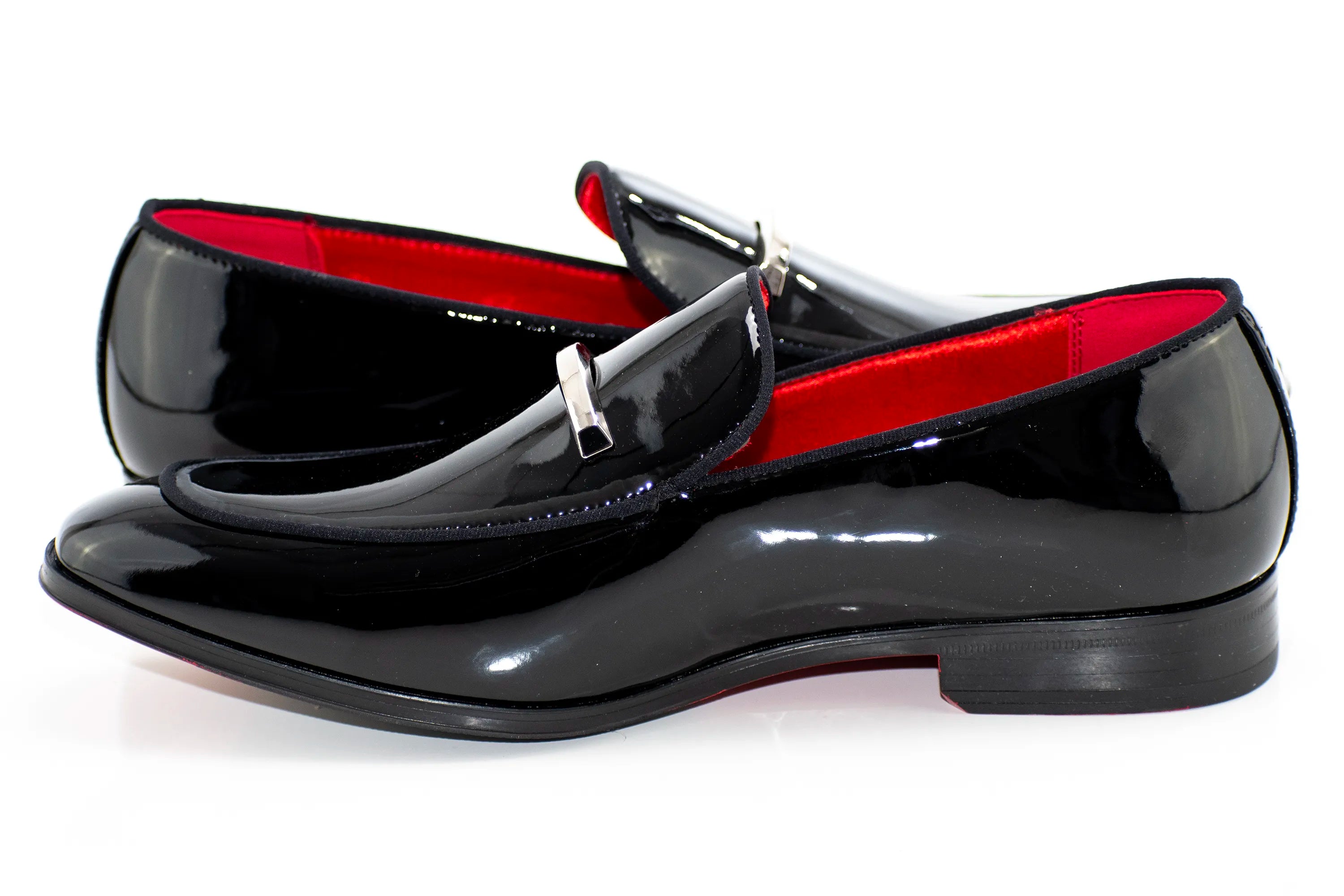 Men's Black Patent Leather Slip-On Loafers